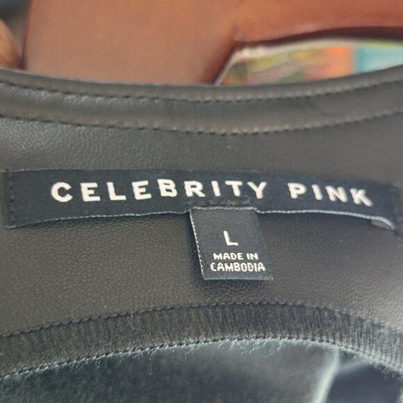 Celebrity Pink Sleeveless Button Up Size L Black Goth Dress - Picture 2 of 11